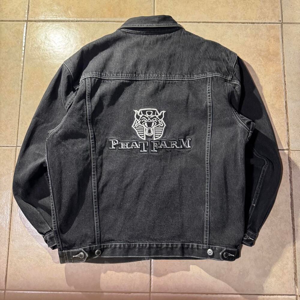Vintage y2k phat farm black denim jacket size XL in Mens